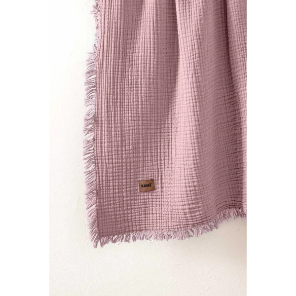 Kanz Bebek 4 Kat Müslin Örtü Knz-027 Gül Kurusu