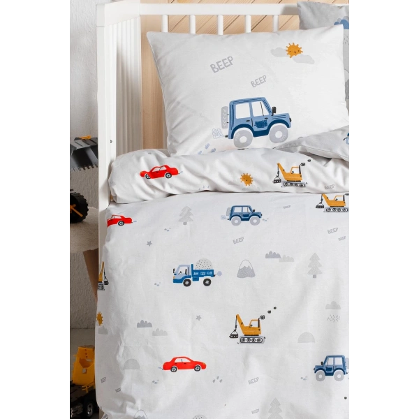 Kanz Ranforce Bebek Nevresim Takımı Knz-001 Digger Cars