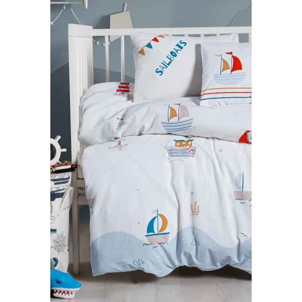 Kanz Ranforce Bebek Nevresim Takımı Knz-001 Sailboats