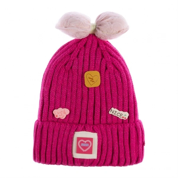 Kitti Çocuk Kız Kulaklı Bere (4-8 Yaş) K24130-02 Fuşya