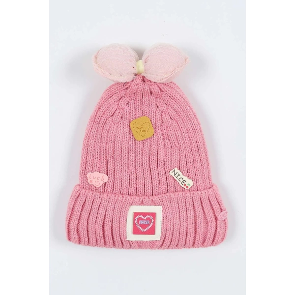 Kitti Çocuk Kız Kulaklı Bere (4-8 Yaş) K24130-02 Pembe