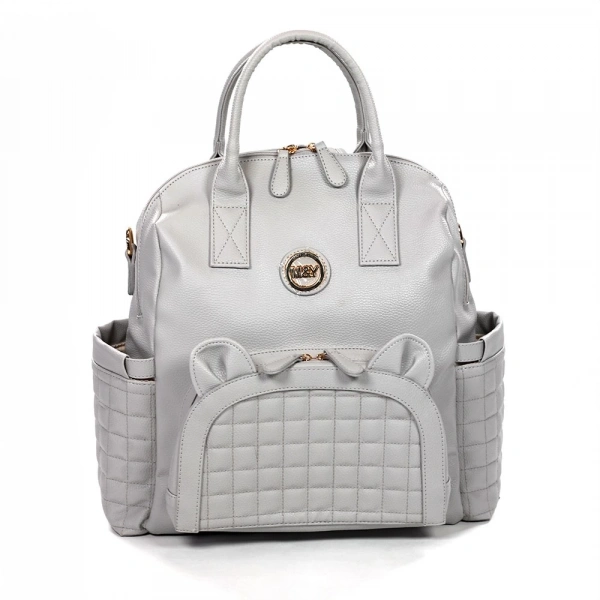 M&y Kitty Deri Anne Bebek Bakım Sırt Çantası 7271 Gri
