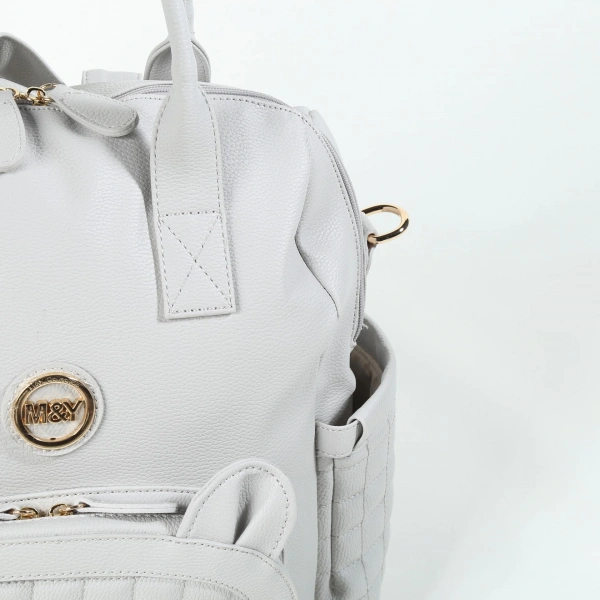 M&y Kitty Deri Anne Bebek Bakım Sırt Çantası 7271 Gri