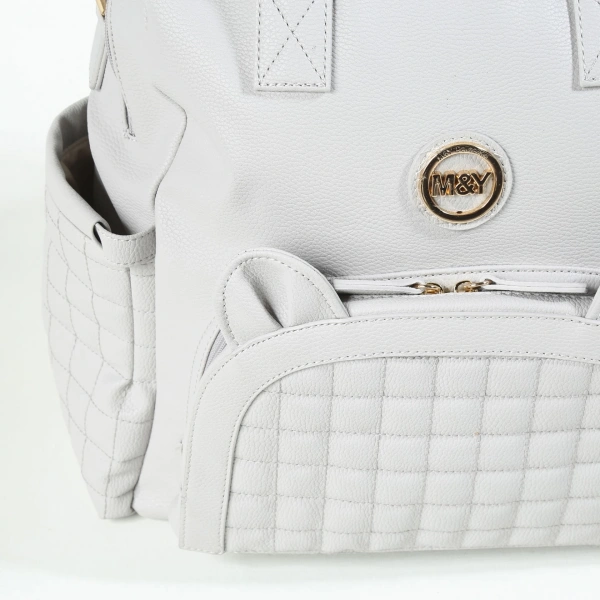 M&y Kitty Deri Anne Bebek Bakım Sırt Çantası 7271 Gri