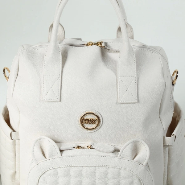 M&y Kitty Deri Anne Bebek Bakım Sırt Çantası 7271 Krem