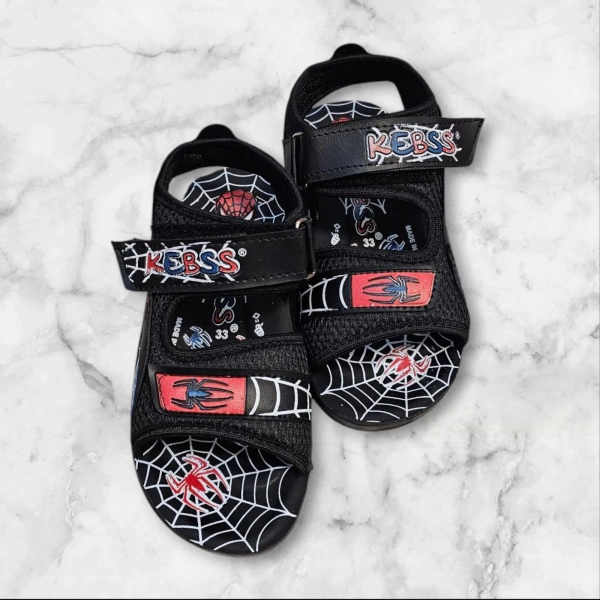 Ortopedik taban Kutu içerisinde kırmızı siyah çocuk yazlık rahat kalıp sandalet