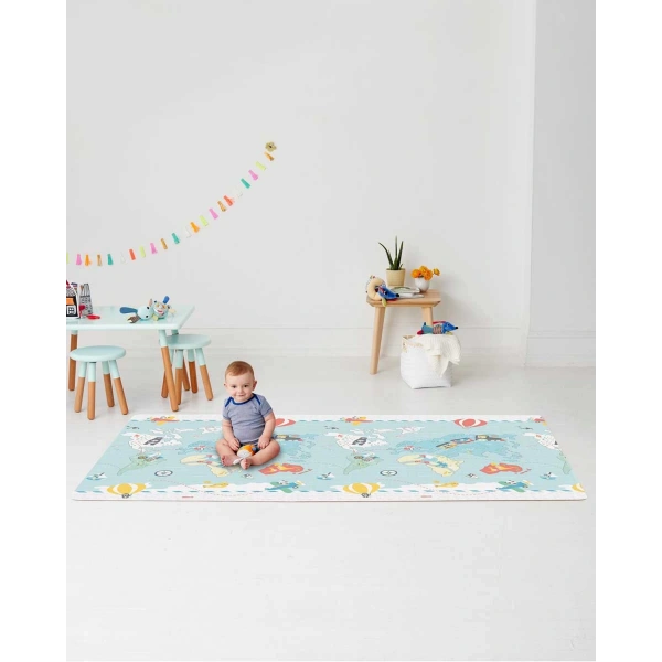 Skip Hop Çift Taraflı Oyun Halısı Oyun Matı Harita