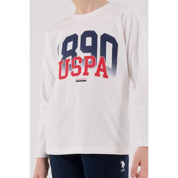 U.s. Polo Assn Uzun Kol Pijama Takım Us2203-4 Beyaz