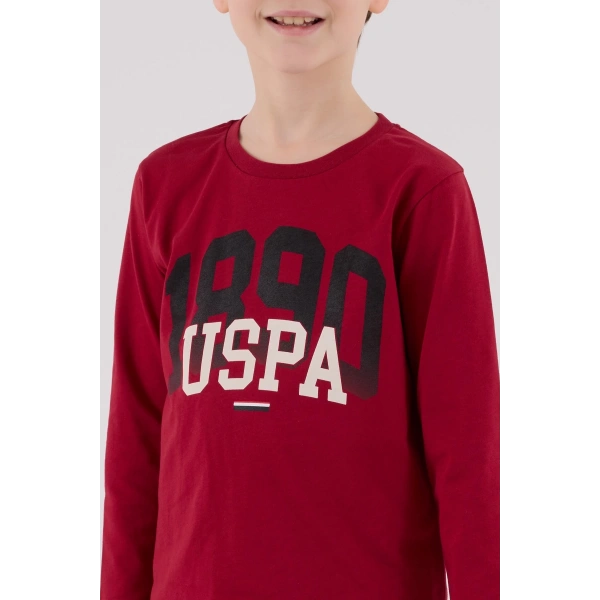 U.s. Polo Assn Uzun Kol Pijama Takım Us2203-4 Bordo