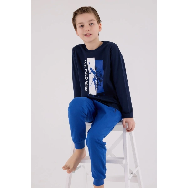 U.s. Polo Assn  Uzun Kol Pijama Takım Us2206-4 Lacivert