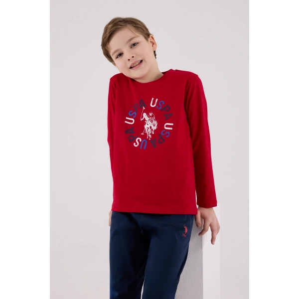U.s. Polo Assn Uzun Kol Pijama Takım Us2214-4 Kırmızı