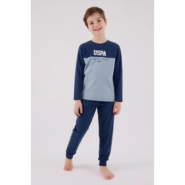 U.s. Polo Assn Uzun Kol Pijama Takım Us2220-4 Koyu İndigo