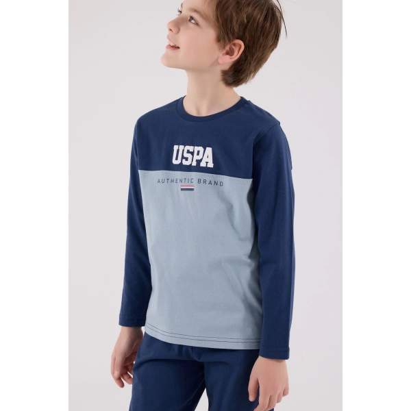 U.s. Polo Assn Uzun Kol Pijama Takım Us2220-4 Koyu İndigo