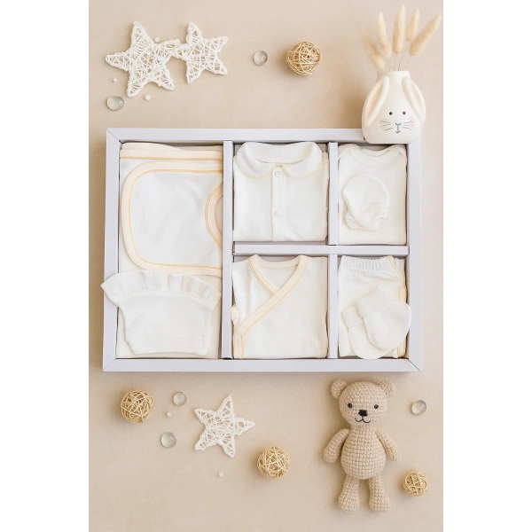 Yakalı 10 Parça Kutulu Erkek Bebek Hastane Çıkış Seti