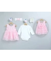 0/3 AY BEBE KIZ MEVLÜTLÜK TAKIM PAPYONLU CLASSİC