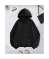 Düz Uzun Kollu Oversize Kadın Hoodie