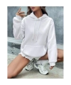 Düz Uzun Kollu Oversize Kadın Hoodie- Kadın Kapişonlu Sweatshirt