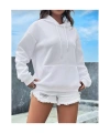 Düz Uzun Kollu Oversize Kadın Hoodie- Kadın Kapişonlu Sweatshirt