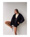Kadın Fermuarlı Kapşonlu Sweat Hırka