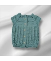 Bebek 3-12 Ay Mavi Unisex El örmesi yelek