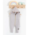 Cepli Kısa Kol Fermuarlı % 100 Pamuk Erkek Bebek Tulumu