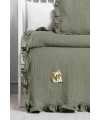 Kanz 4 Kat Hand Made Fırfırlı Müslin Örtü Seti Knz-020 Yeşil