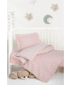 Kanz Jakarlı Müslin Bebek Nevresim Takımı Knz-013 Stars Pembe