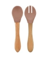 Oioi Mama Kaşığı Ve Çatal Seti Woody Brown