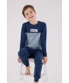 U.s. Polo Assn Uzun Kol Pijama Takım Us2220-4 Koyu İndigo