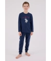 U.s. Polo Assn Uzun Kol Pijama Takım Us2233-4 Koyu İndigo