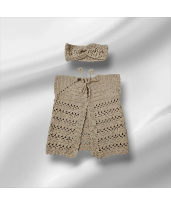 3-24 Ay Kız Bebek El örgülü Bandanalı Yelek