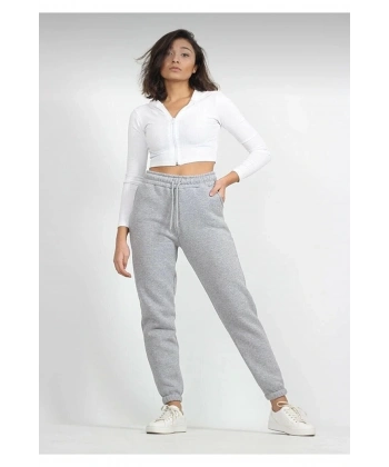 Ünisex Üç Iplik Şardonlu Gri Eşofman Altı