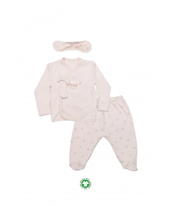 Akm Life 3lü Zıbın Takım Grow İn Love 13102 Pembe Ekru