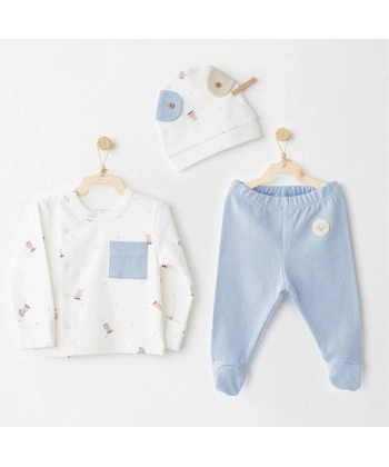 Akm Life Ac26073 Hat Set Rainbow 3lü Zıbın Takım Blue