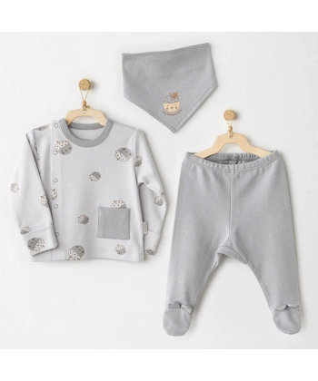 Akm Life Ac26103 Hello Autumn 3lü Zıbın Takım Grey