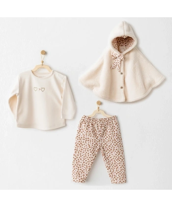 Akm Life Ac26237 Little Leopard 3lü Takım Ekru