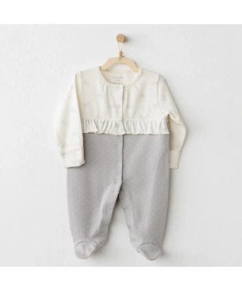 Akm Life Ac26255 Baby Bow Bliss Tulum Ecru Grey