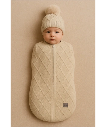 Akm Life Baby İn Swadding Triko Kundak 75108 Bej