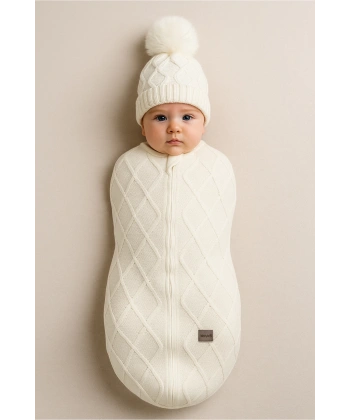 Akm Life Baby İn Swadding Triko Kundak 75108 Ekru