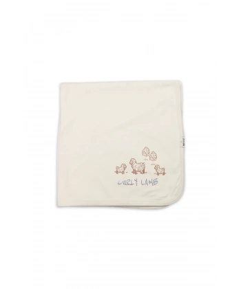 Akm Life Curly Lamb Penye Battaniye 70109 Bej Mavi Ekru