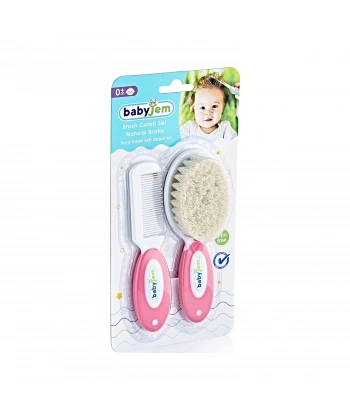 Akm Life Doğal Kıl Fırça Tarak Seti 519 Pembe