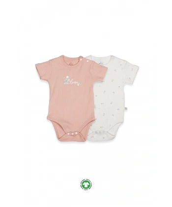 Akm Life Flying Bloom White Yarım Kol 2li Body 17118 Ekru Gül Kurusu