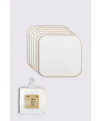 Akm Life Organik 28x28 6lı Penye Mendil 90103 Ekru