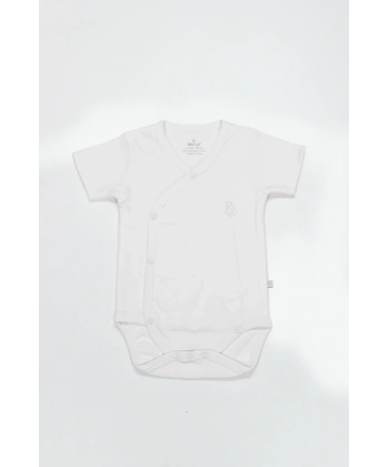 Akm Life Organik Natural Basic Style Kruvaze Yarım Kol Body Bs17101 Beyaz