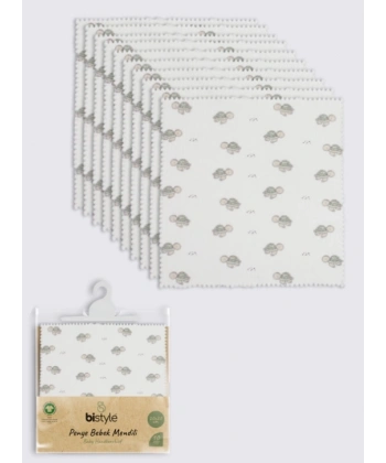 Akm Life Tortoise 20x20 10lu Penye Mendil 90163 Ekru