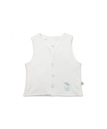 Akm Life Yelek Çift Taraflı Hello World 18105 Mint Ekru