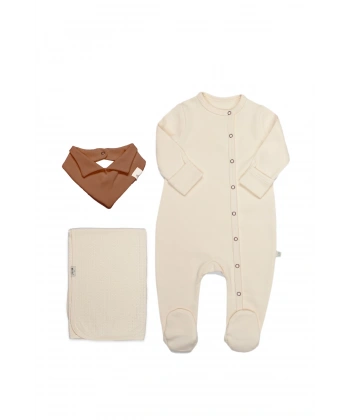 Akm Life Yenidoğan Tulum Battaniye Gentleman 13116 Ekru