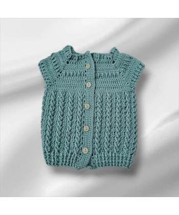 Bebek 3-12 Ay Mavi Unisex El örmesi yelek