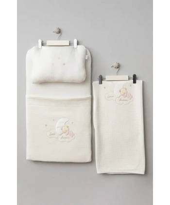 Bebitof Ay Ve Ayıcık 3lü Alt Açma Seti 50055 Ekru