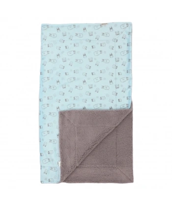 Bebitof Baykuş Desenli Battaniye 95072 Mavi